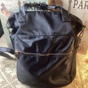 LD Black Nylon and PVC Backpack